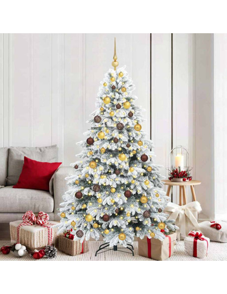 Albero di Natale artificiale con 300 LED Bianco 180 cm PE e PVC