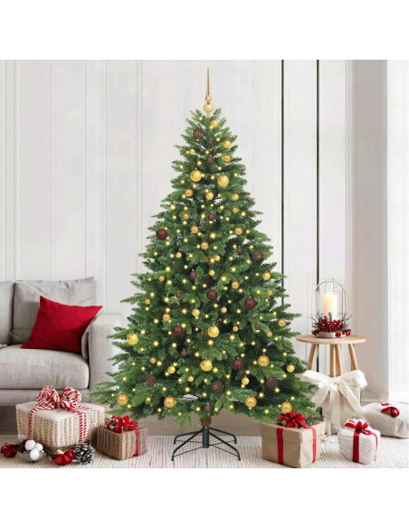 Albero di Natale artificiale con 300 LED Verde 210 cm PE e PVC