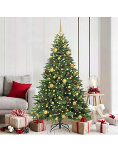 Albero di Natale artificiale con 300 LED Verde 180 cm PE e PVC