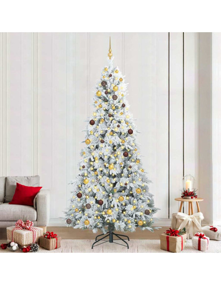 Albero di Natale Artificiale con Rami Pieghevoli Bianco 240 cm