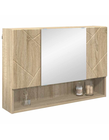 Mobiletto per specchio con porta Rovere Sonoma 80 x 17 x 55 cm