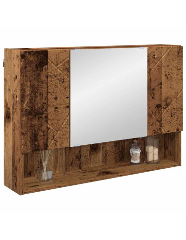 Mobiletto per specchio con porta Legno vecchio 80 x 17 x 55 cm