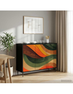 Credenza BONN Rovere Nero 102 x 33 x 76 cm Legno ingegnerizzato