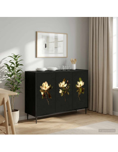 Credenza BREMEN Rovere Nero 102 x 33 x 76 cm