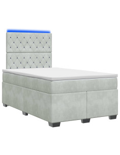 Letto box spring con materasso Grigio Chiaro 120 x 190 cm