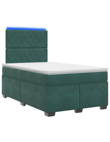 Letto box spring con materasso Verde Scuro 120 x 190 cm Velluto