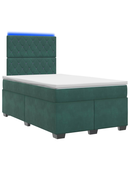 Letto box spring con materasso Verde Scuro 120 x 190 cm Velluto