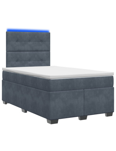 Letto box spring con materasso Grigio Scuro 120 x 190 cm