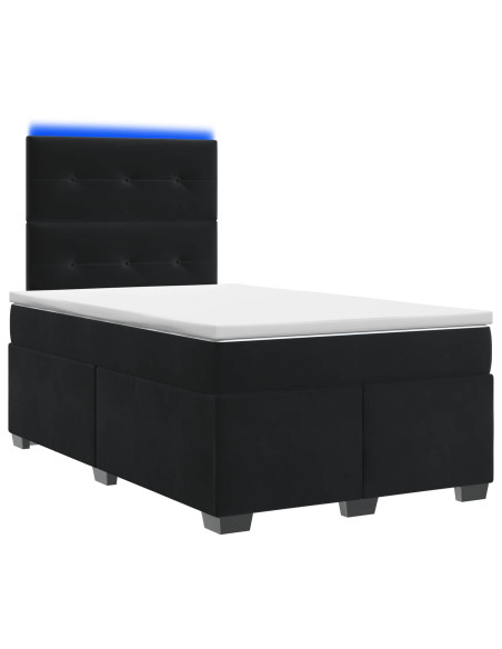 Letto box spring con materasso Nero 120 x 190 cm Velluto