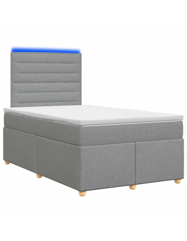 Letto box spring con materasso Grigio Chiaro 120 x 190 cm