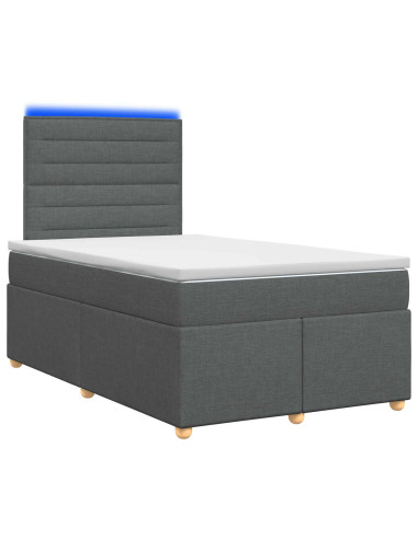 Letto box spring con materasso Grigio Scuro 120 x 190 cm