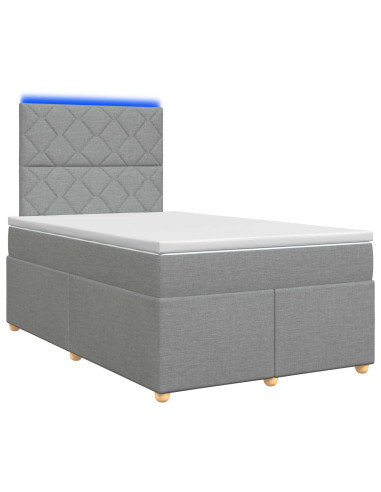 Letto box spring con materasso Grigio Chiaro 120 x 190 cm