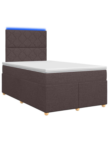 Letto box spring con materasso Marrone Scuro 120 x 190 cm
