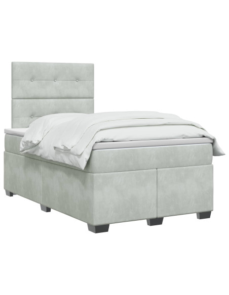 Letto box spring con materasso Grigio Chiaro 120 x 190 cm