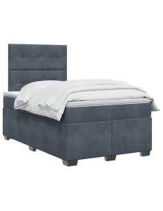 Letto box spring con materasso Grigio Scuro 120 x 190 cm 2