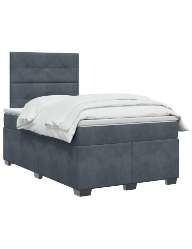 Letto box spring con materasso Grigio Scuro 120 x 190 cm