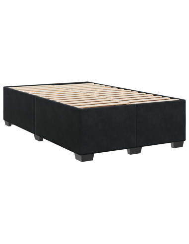 Letto box spring con materasso Nero 120 x 190 cm Velluto
