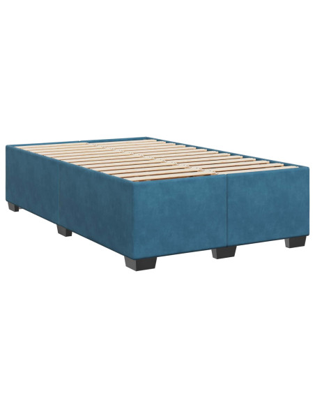 Letto box spring con materasso Blu 120 x 190 cm Velluto