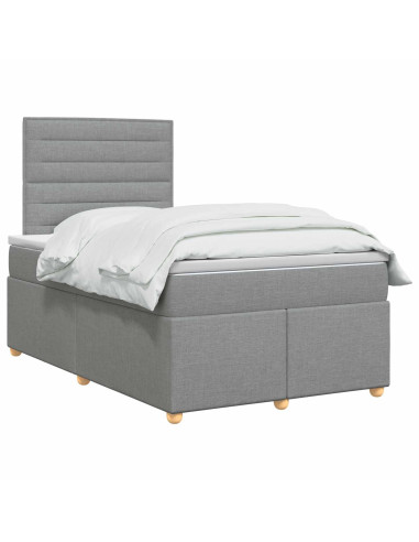 Letto box spring con materasso Grigio Chiaro 120 x 190 cm