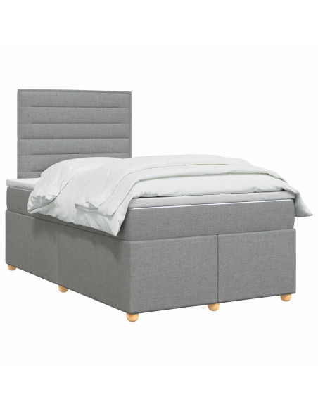 Letto box spring con materasso Grigio Chiaro 120 x 190 cm