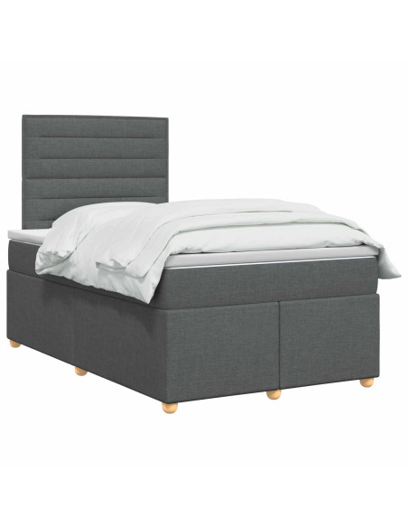 Letto box spring con materasso Grigio Scuro 120 x 190 cm