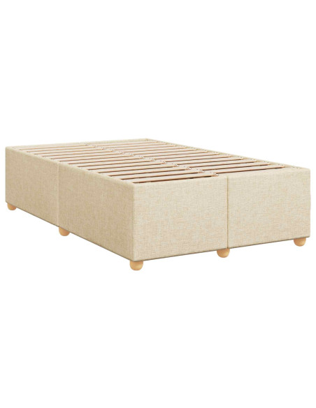 Letto box spring con materasso Crema 120 x 190 cm Tessuto