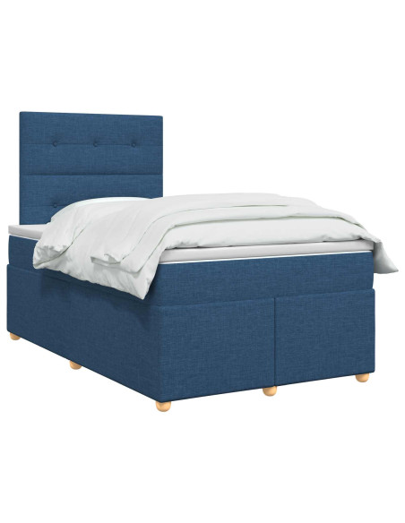 Letto box spring con materasso Blu 120 x 190 cm Tessuto
