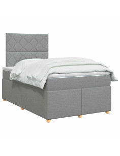 Letto box spring con materasso Grigio Chiaro 120 x 190 cm 2