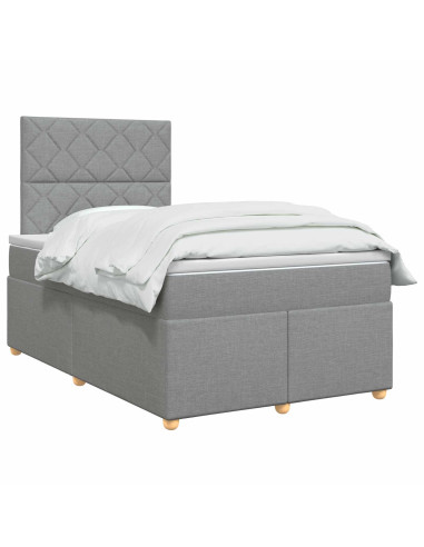 Letto box spring con materasso Grigio Chiaro 120 x 190 cm