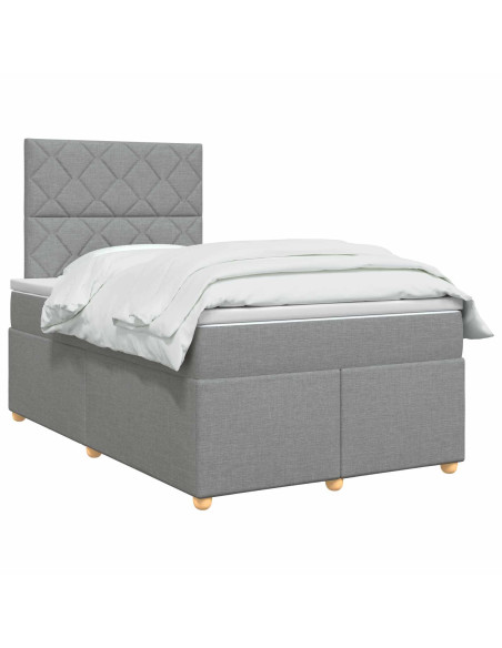 Letto box spring con materasso Grigio Chiaro 120 x 190 cm