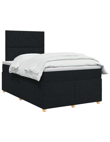 Letto box spring con materasso Nero 120 x 190 cm Tessuto