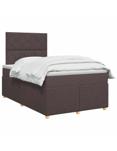 Letto box spring con materasso Marrone Scuro 120 x 190 cm 2
