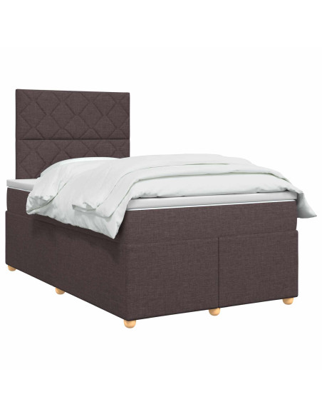 Letto box spring con materasso Marrone Scuro 120 x 190 cm