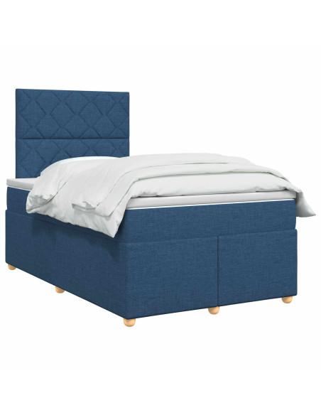 Letto box spring con materasso Blu 120 x 190 cm Tessuto