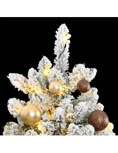 Albero Natale Artificiale Incernierato 300 LED e Palline 270 cm