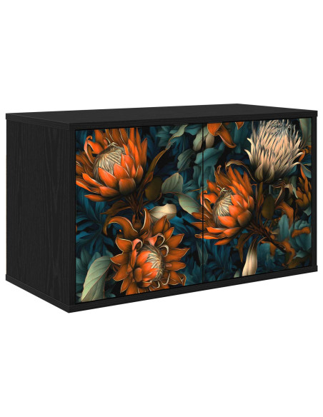 Mobile TV da Parete LOCHEM 69 x 33 x 40 cm Rovere Nero