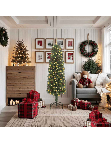 Albero di Natale artificiale con 300 LED Verde 180 cm