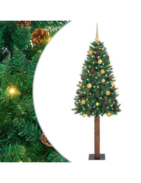 Albero di Natale snodato con 300 LED con supporto Verde 180 cm