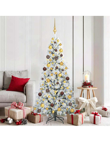 Albero di Natale Artificiale con Rami Pieghevoli Bianco 180 cm