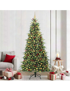 Albero di Natale Artificiale con Rami Pieghevoli Verde 240 cm