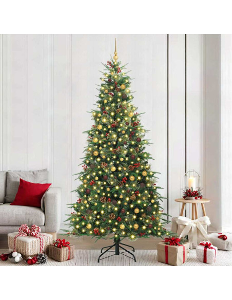 Albero di Natale Artificiale con Rami Pieghevoli Verde 240 cm