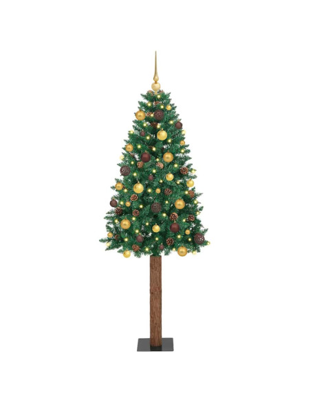 Albero di Natale snodato con 300 LED con supporto Verde 210 cm