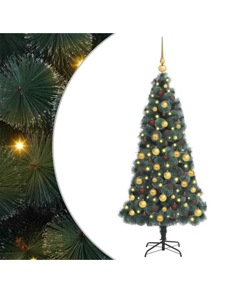Albero di Natale artificiale pre-illuminato con set di palline