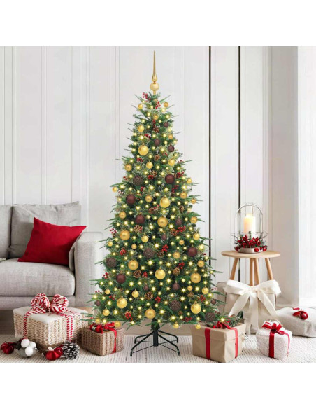 Albero di Natale Artificiale con Rami Pieghevoli Verde 180 cm