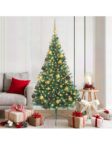 Albero di Natale artificiale con luci integrate Verde 180 cm