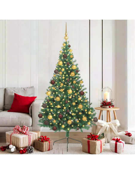 Albero di Natale artificiale con luci integrate Verde 180 cm