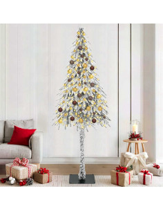 Albero di Natale con 300 LED Bianco 210 cm PE e Acciaio