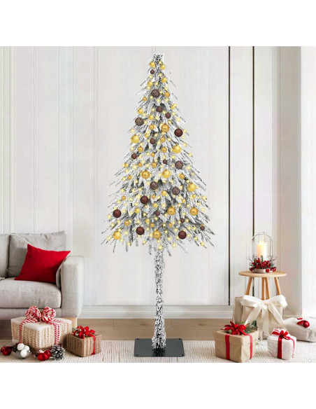Albero di Natale con 300 LED Bianco 210 cm PE e Acciaio
