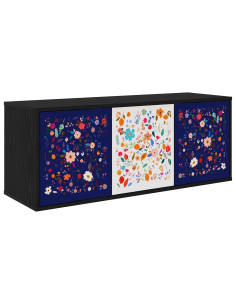 Mobile TV da Parete MAINZ 102 x 33 x 40 cm Rovere Nero