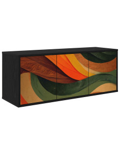 Mobile TV da Parete BONN 102 x 33 x 40 cm Rovere Nero